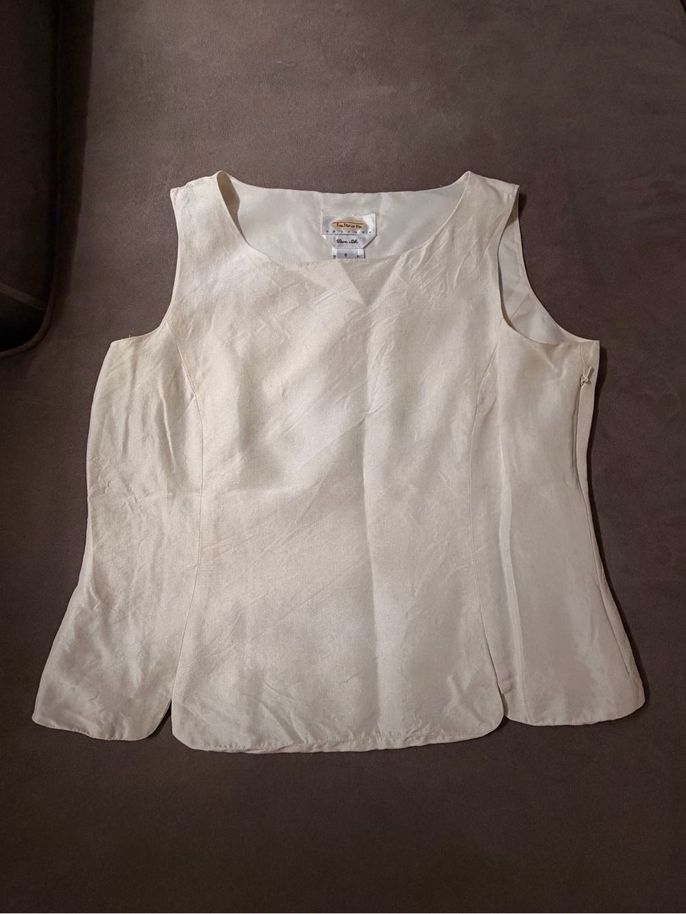 Talbots Cream Sleeveless Silk Shell Top